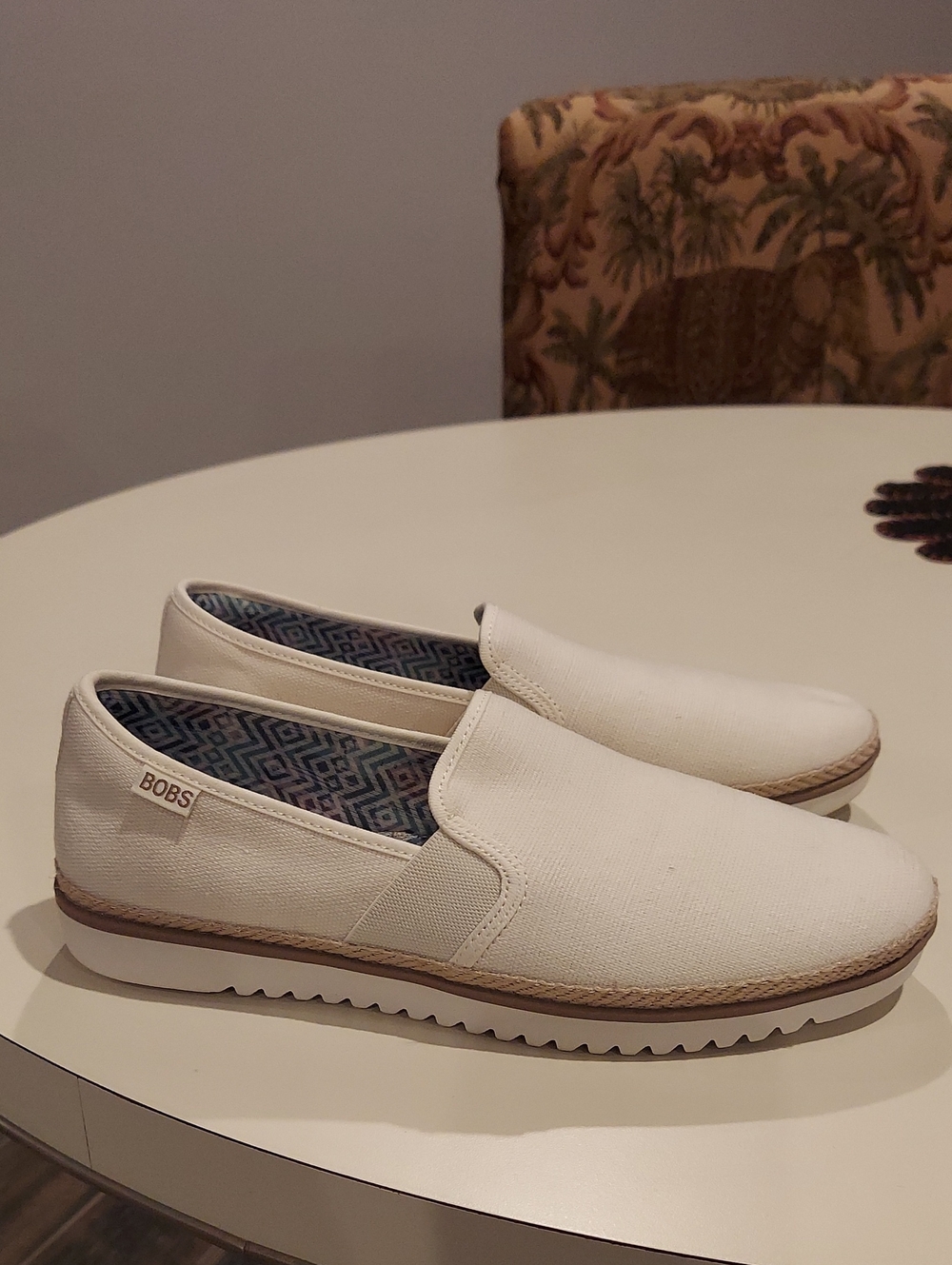 Skechers BOBS Women's Fexpadrille LO White Canvas Slip-On Loafers